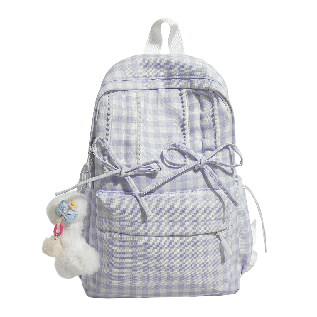 Charming Checked Pattern Backpack kalsten