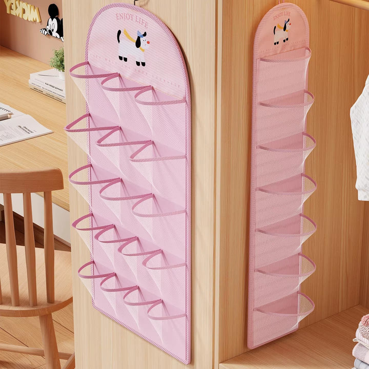 Wall-Mounted Breathable Mesh Twenty-Pocket Shoe Organizer Panel