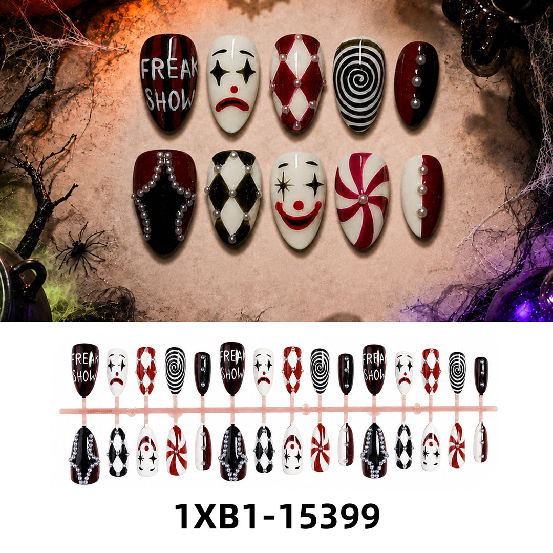 Acrylic nail set with creative Halloween motifs Kalsten