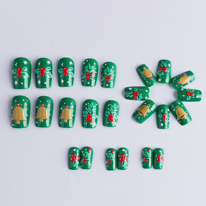 Festive Holiday-Themed Press-On Nail Art Kalsten 1787543135