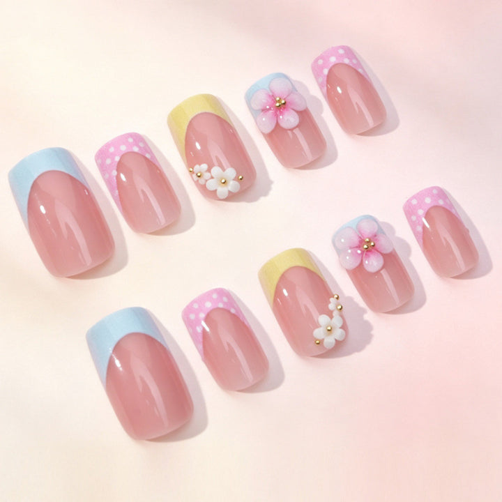 Floral Decorative Press-On Nail Set 1790738756