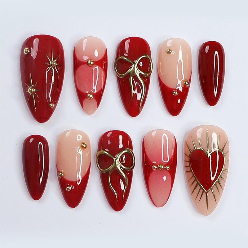 Artificial nail set with romantic heart designs Kalsten