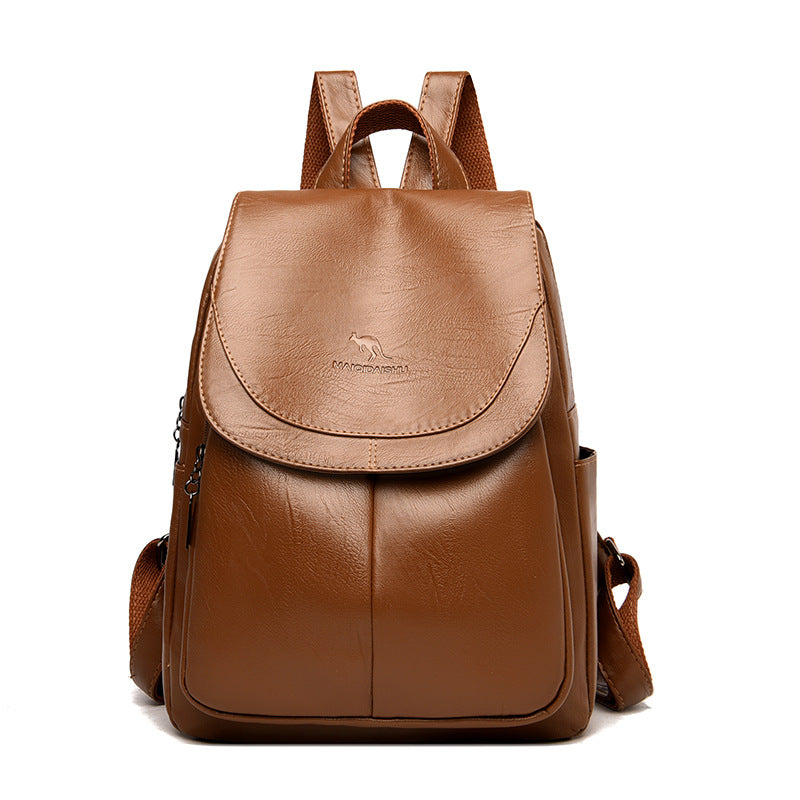 Sleek Textured Leather Backpack