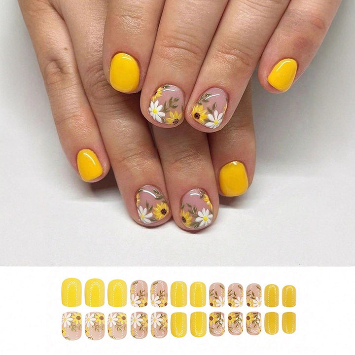 Artistic Floral Press-On Nail Art Set Kalsten