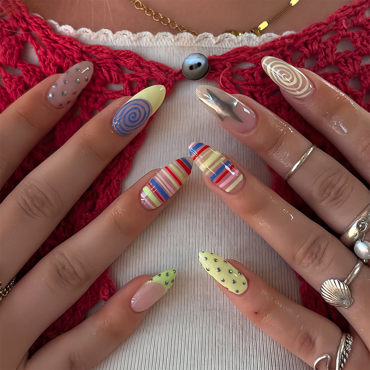 Artificial nails with creative geometric design Kalsten
