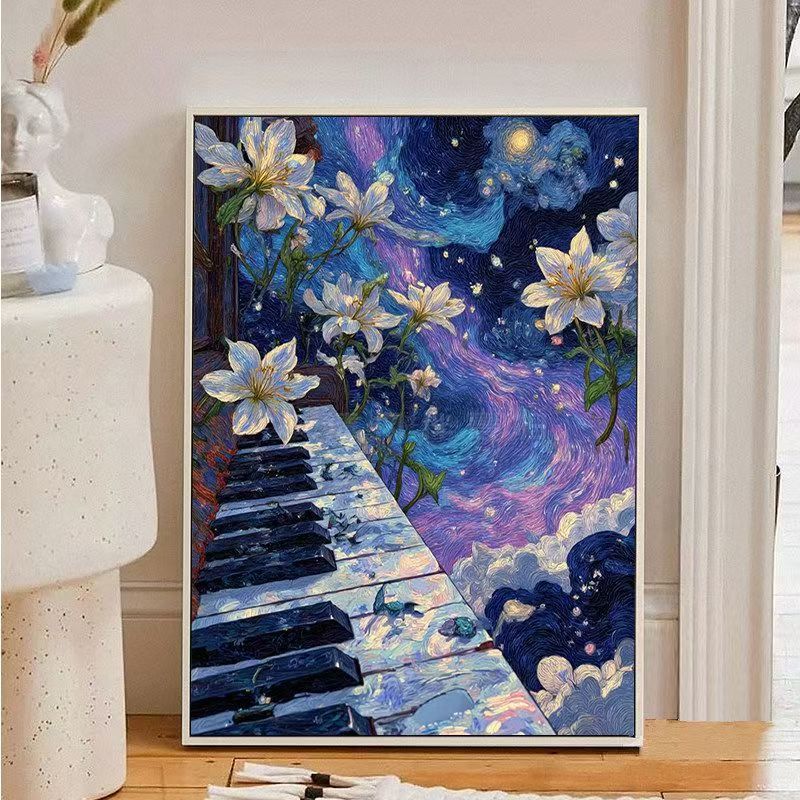 Fantasy Landscape Piano Canvas Art Print Kalsten