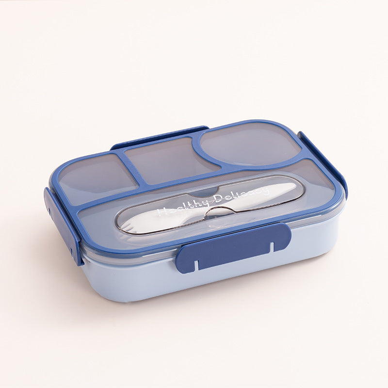 Multi-Compartment Insulated Food Container with Utensil Set