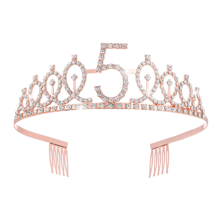 Women Glittering Tiaras with Festive Birthday Banner Kalsten