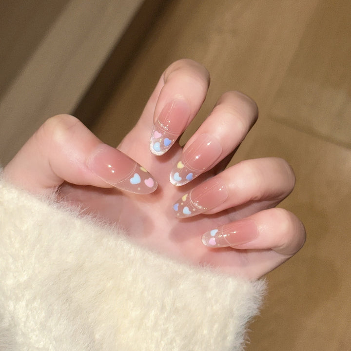 Heart-Themed Stiletto Press-On Nail Set Kalsten