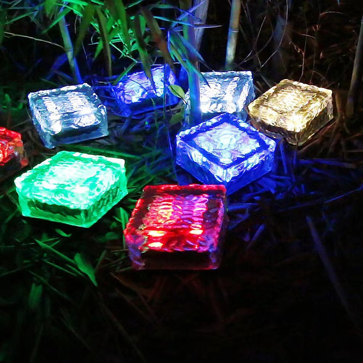 Solar Glass Paver Garden Pathway Light With Integrated Warm LED Modules Kalsten