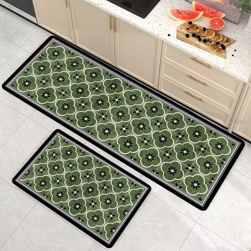 Stylish Floral Patterned Kitchen Mat Set