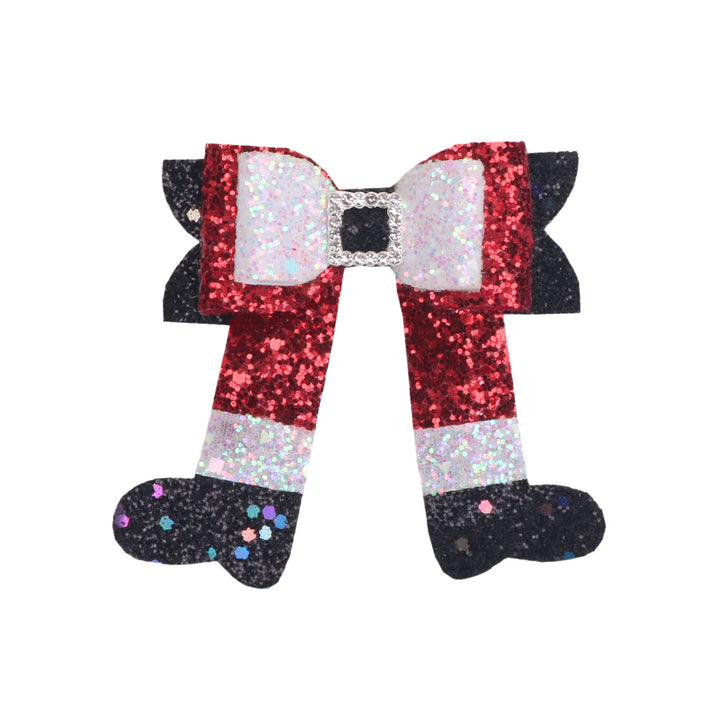 Shimmering Christmas boots with bow