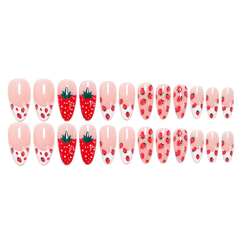 Artificial nail set with fruity strawberry pattern Kalsten