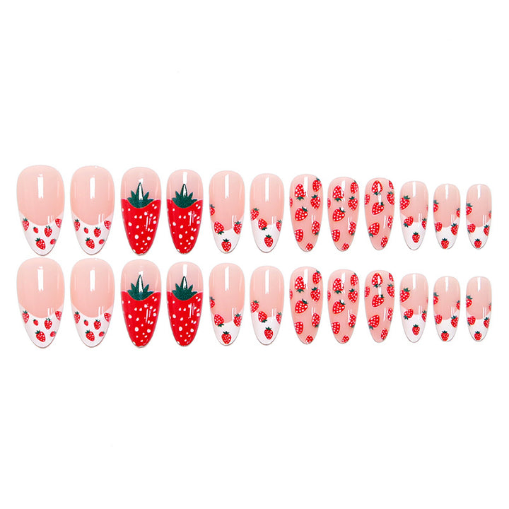 Artificial nail set with fruity strawberry pattern Kalsten