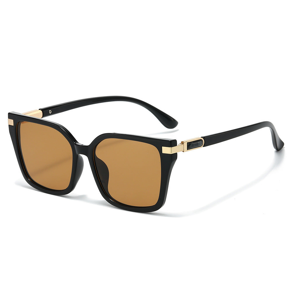 Oversized Square Frame Sunglasses with Gold Accents Kalsten