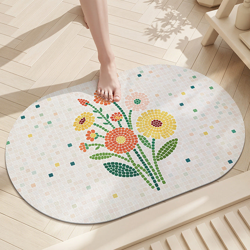 Floral Mosaic Bathroom Mat Kalsten