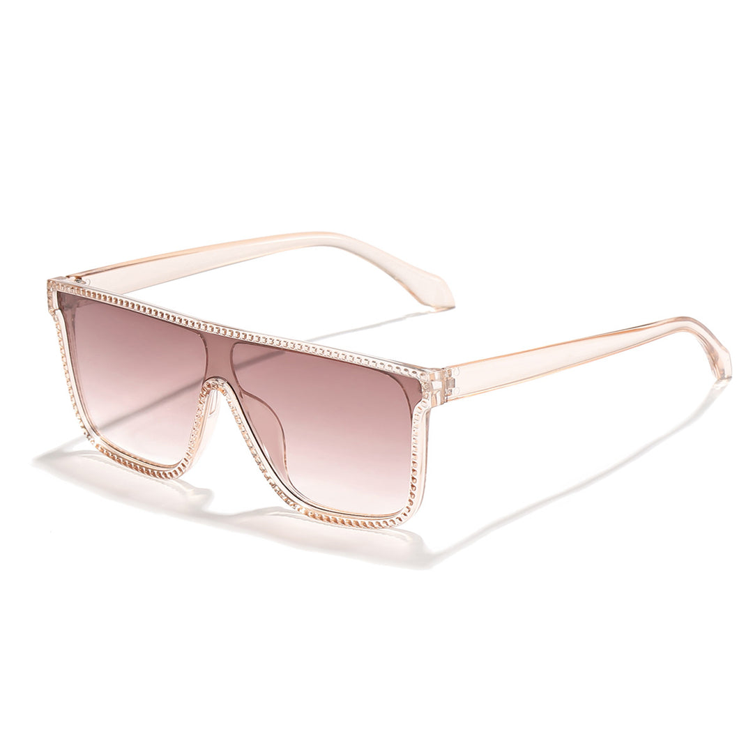 Women's futuristic fashion sunglasses with wide frame and contrasting lenses Kalsten