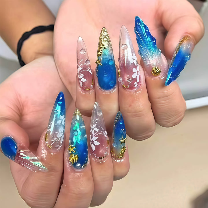 Artistic Long Stiletto Nail Extensions Kalsten