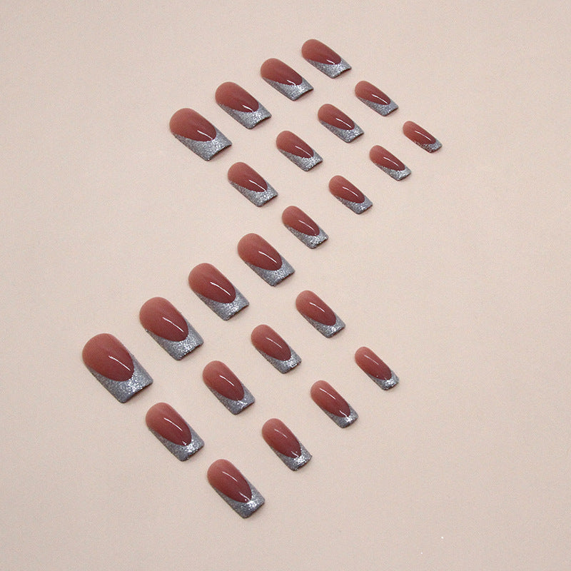 Glittering French Tip Nail Art Kalsten