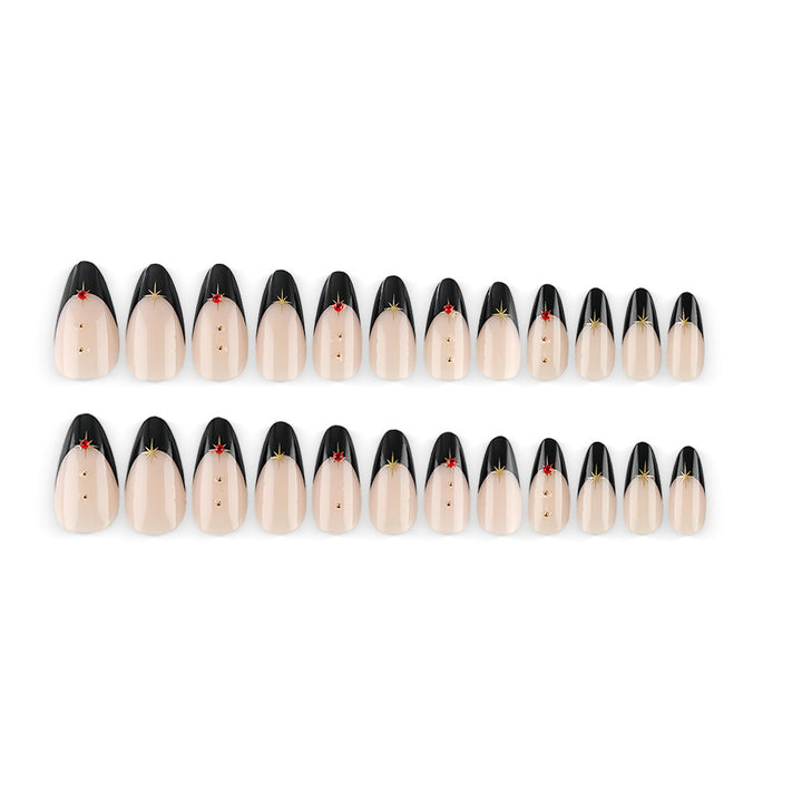 Glamorous artificial nails in stylish stiletto design with golden accents Kalsten