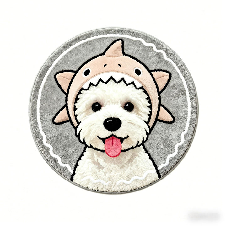 Playful Dog-Themed Round Area Rug
