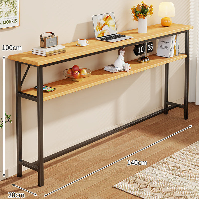 Narrow Industrial Console Table with Slim Profile