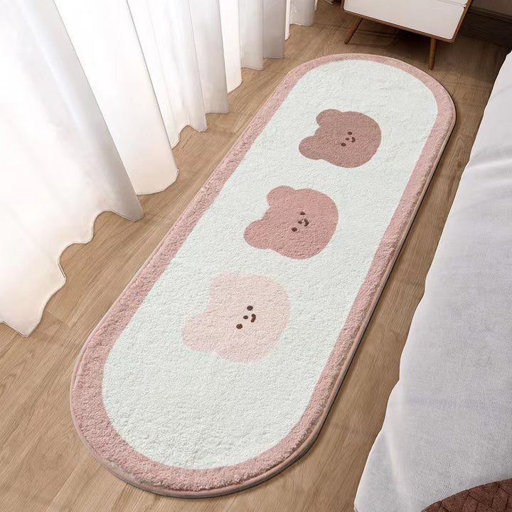 Plush Cartoon Bear-Themed Area Rug