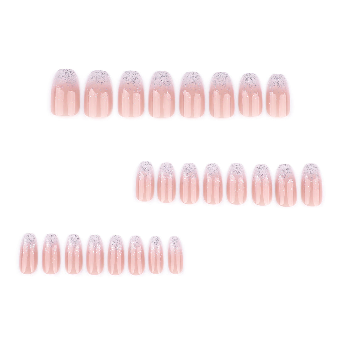 Artistic Nail Extensions with Glitter and Ombre Effect Kalsten
