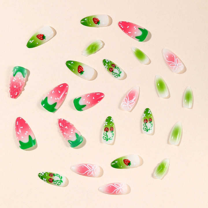 Creative Strawberry-Inspired Nail Art Set Kalsten