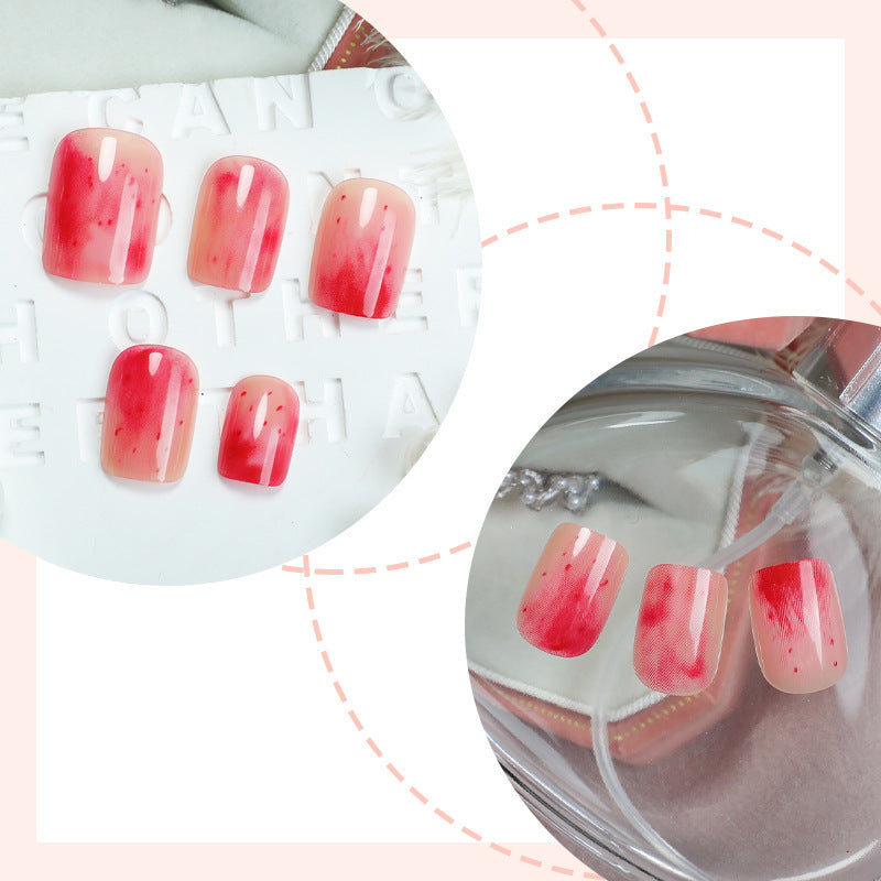 Trendy artificial nail set with modern marble and ombre design Kalsten