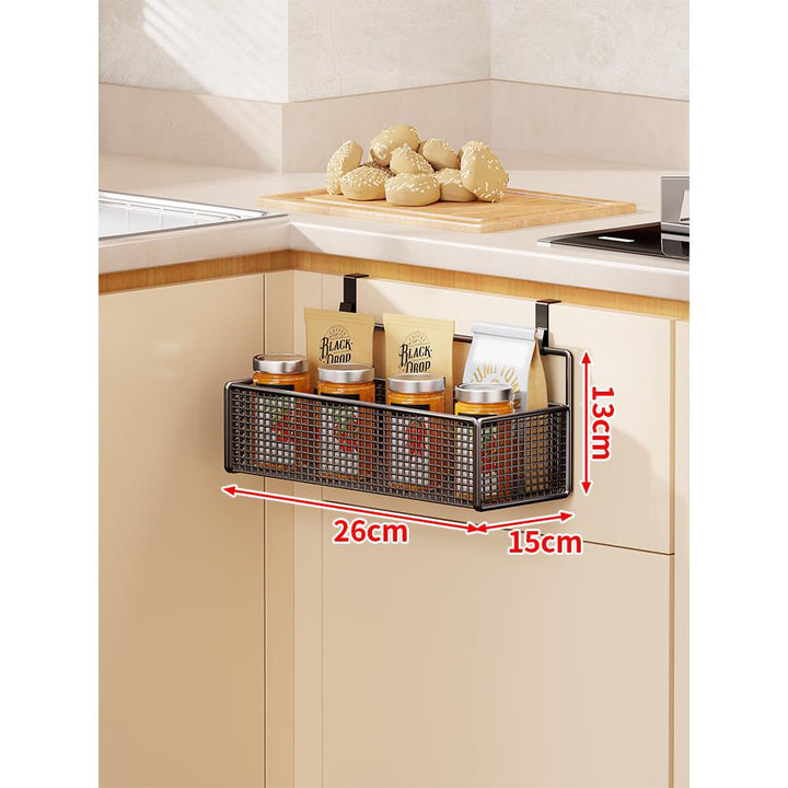 Over-Cabinet Three-Tier Mesh Hanging Pantry Organizer with Removable Baskets