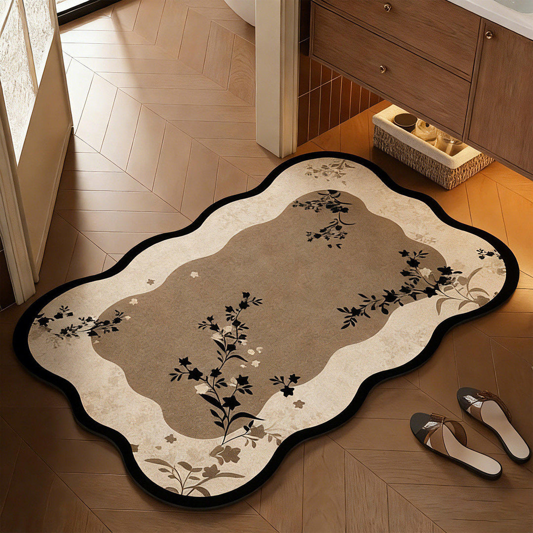 Floral Design Bathroom Mat Kalsten
