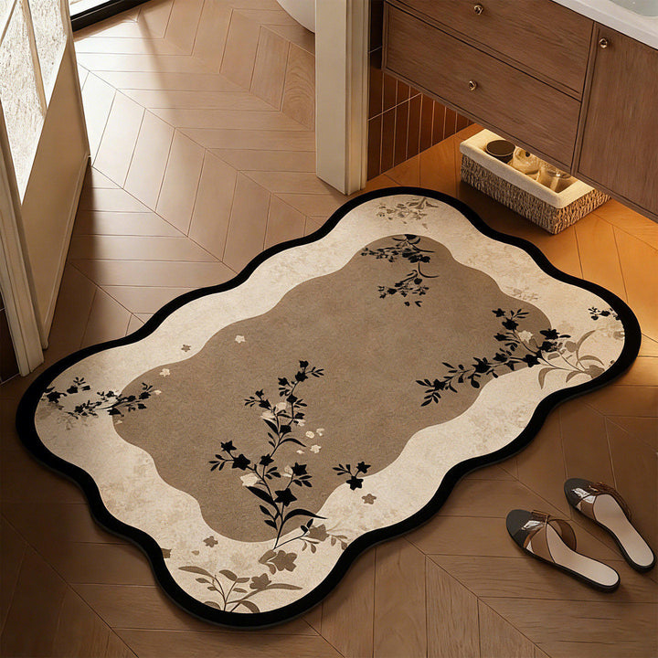 Floral Design Bathroom Mat Kalsten