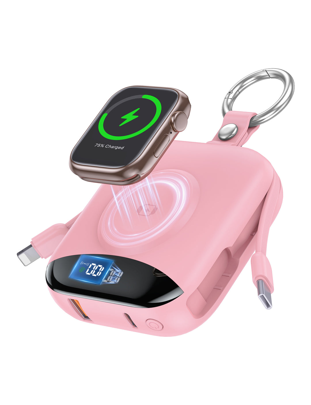 Portable inductive charger with integrated battery and LCD display Kalsten