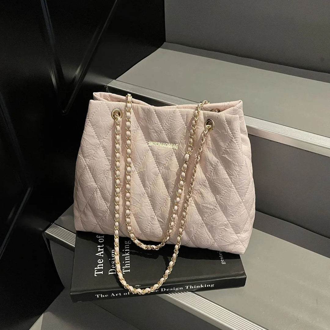 Quilted Chain-Detail Tote Bag Kalsten