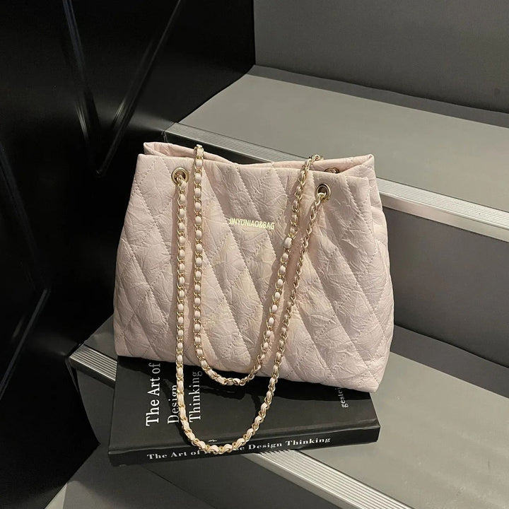 Quilted Chain-Detail Tote Bag Kalsten