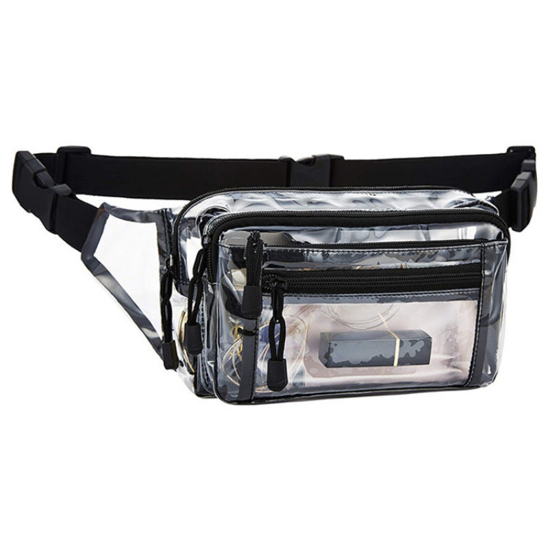 Transparent belt bag with multiple zippered compartments Kalsten