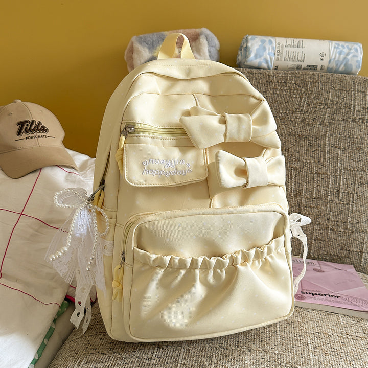 Bow-Embellished Casual Backpack Kalsten