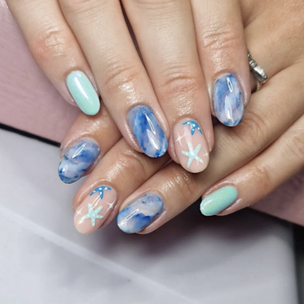 Artistic Ocean-Themed Press-On Nails Kalsten