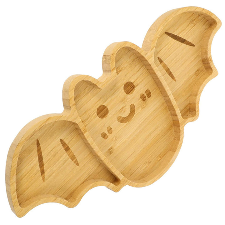 Multiple Compartment Bamboo Serving Plate in Bat Shape