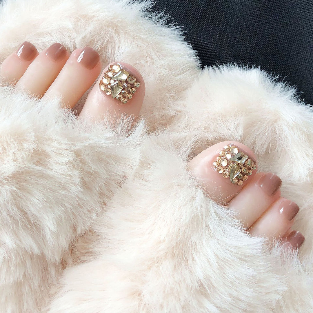 Decorative Rhinestone Press-On Toenails