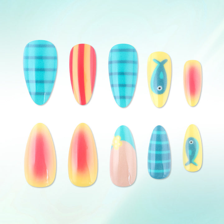 Vibrant Artistic Press-On Nail Set Kalsten