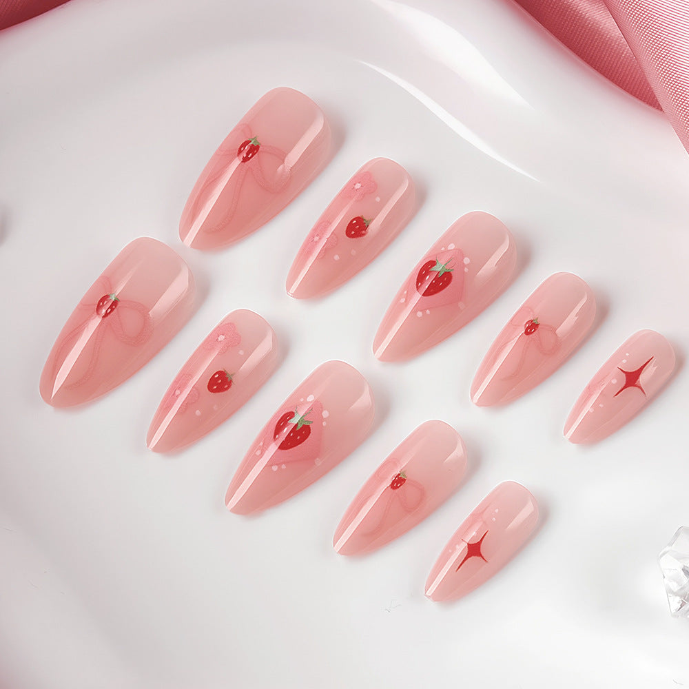 Strawberry-Themed Artistic Press-On Nails Kalsten