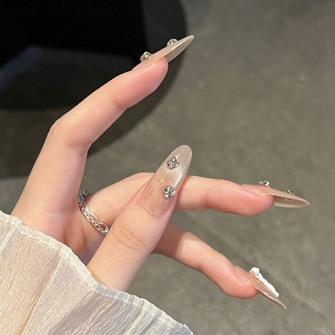Decorative Rhinestone-Crafted Press-On Nail Extensions Kalsten