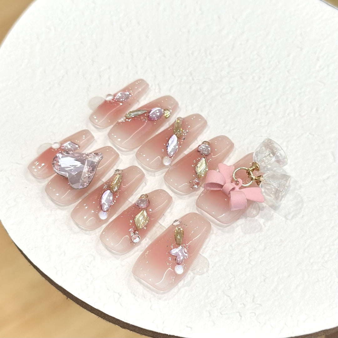 Glittering Handcrafted Press-On Nail Set