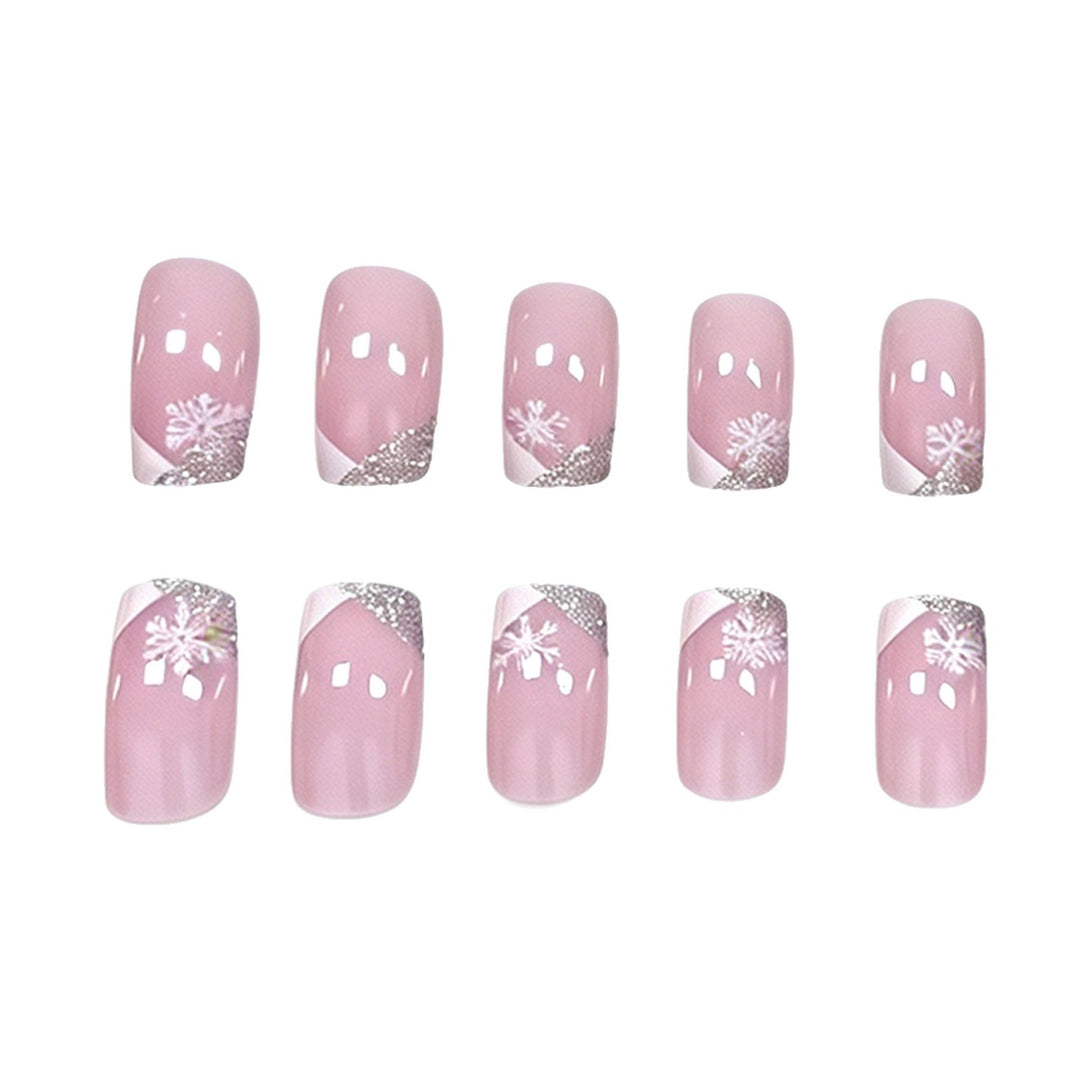 Elegant Snowflake French Tip Nail Art Kalsten