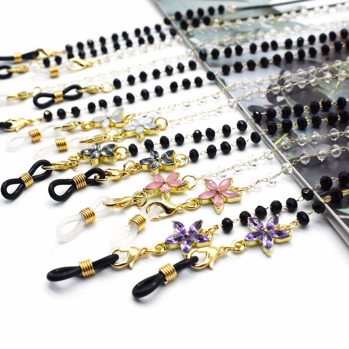 Elegant Floral-Accented Eyewear Chain Kalsten