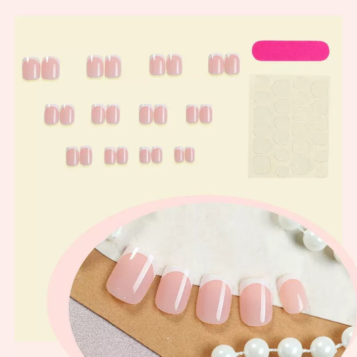 Artificial nail set with elegant French design Kalsten