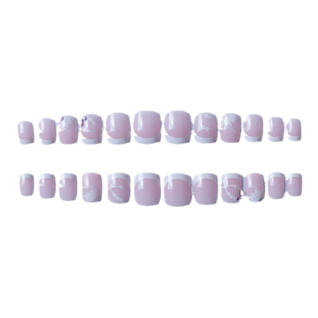 Elegant French Tip Floral Nail Art