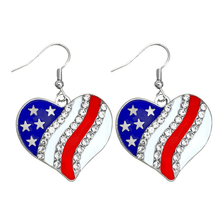 Women's stud earrings wing design enamel with star motif and fine alloy Kalsten